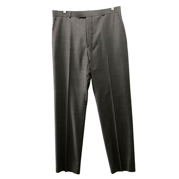 NWT Austin Reed 100% Wool Dress Pants Mens 34R Gray Pewter Pindot Chelsea Slim - Picture 1 of 11